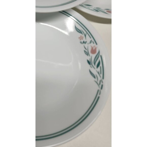 4- Corelle Rosemarie 6.75" Salad Lunch Plates Floral Rose Pattern - Picture 2 of 5